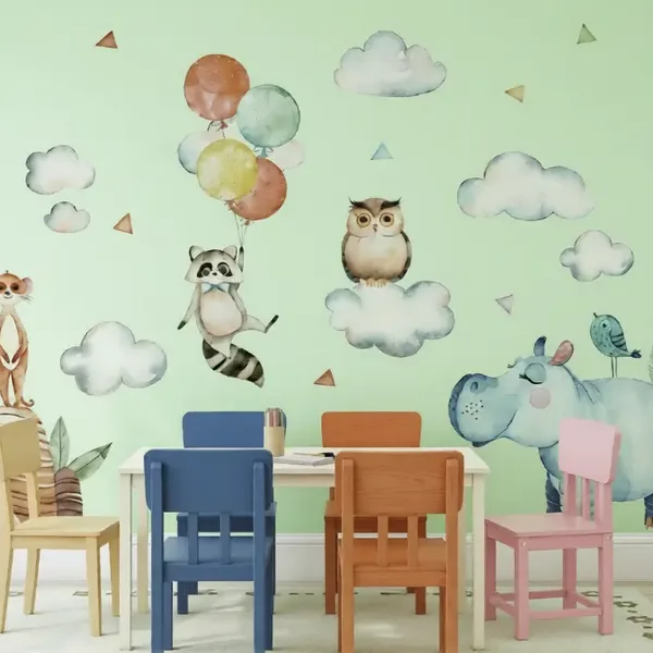 Vinilos infantiles nórdicos animales · pack