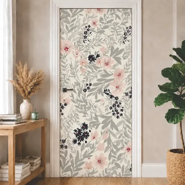 Vinilo floral para puertas 200×72 cm · modelo C