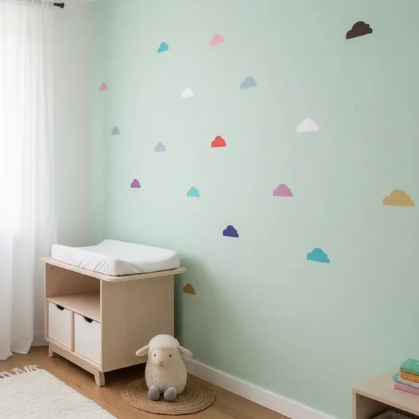 Vinilo trama infantil corazón y nube ×100