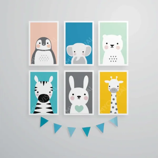 Cuadros infantiles escandinavos 22×33 cm · pack × 6