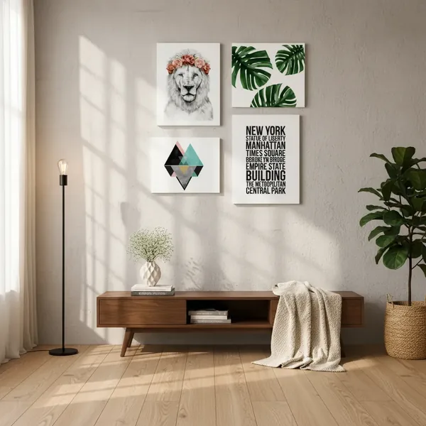 Cuadros nórdicos con frases 33×22 cm · pack × 4