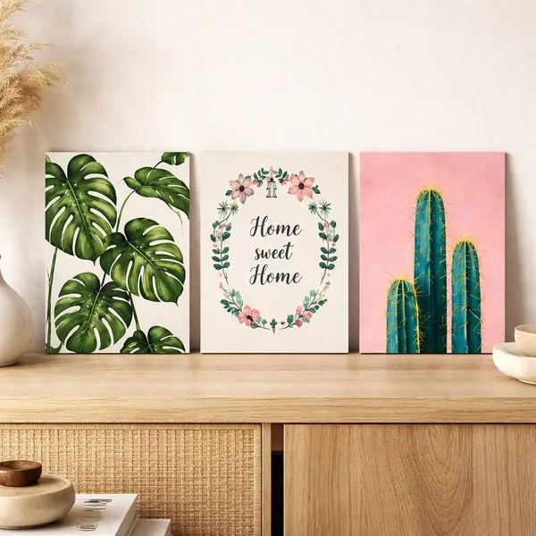 Cuadro Boho Chic Pop Art 33×22 cm · pack × 3