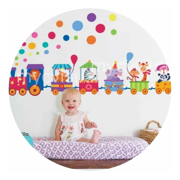 Vinilo infantil tren trencito de paseo 140 cm