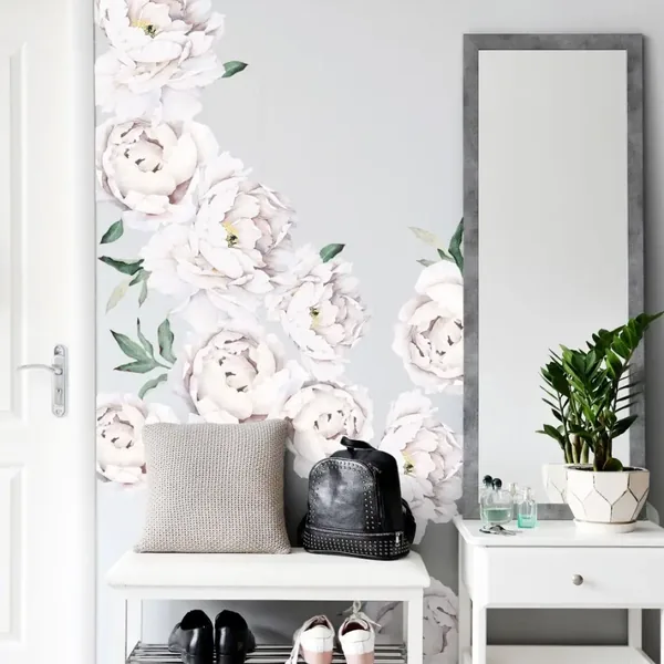 Vinilos de pared flores peonías 100×70 cm · FG04