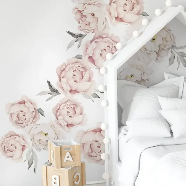 Vinilos de pared flores peonías 100×70 cm · FG10
