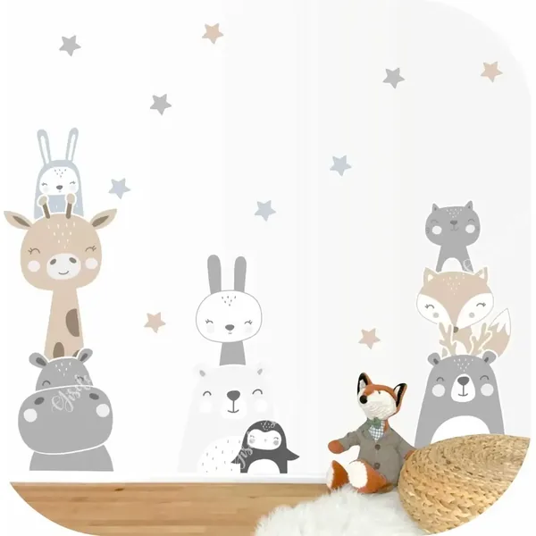 Vinilos infantiles animales de la selva nórdicos