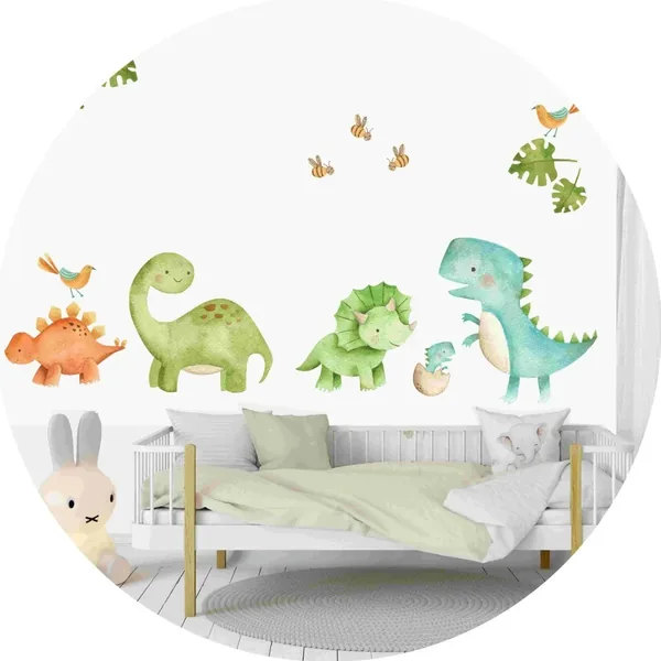 Vinilo infantil dinosaurios en acuarela