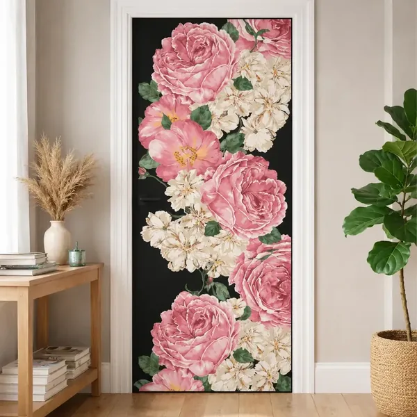 Vinilo floral para puertas 200×72 cm · modelo E